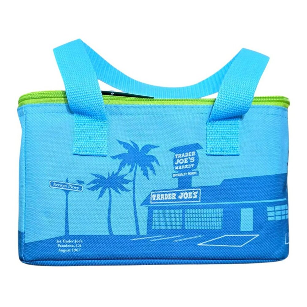 New Trader Joes Mini Insulated Cooler Bag Blue Picnic School Work Lunch 1.5 gal - Picture 6 of 9